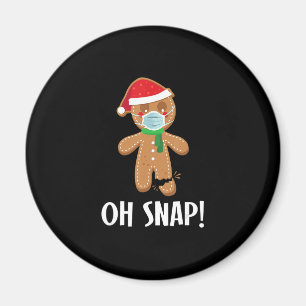 Snap Christmas Ginger Bread Man Mask Holiday Gift Magnet