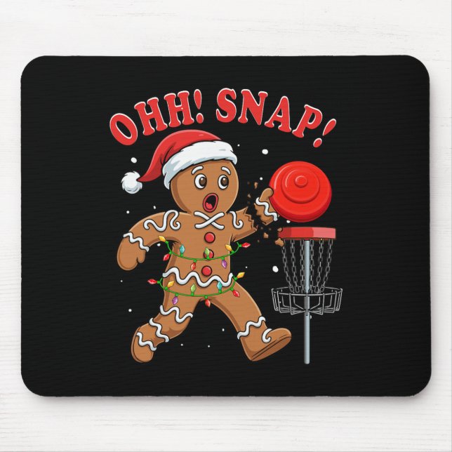 Snap Christmas Santa Gingerbread Playing Disc Golf Mouse Pad (Front)