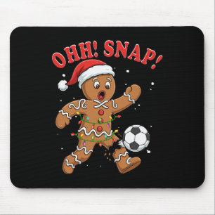 Snap Christmas Santa Gingerbread Playing Soccer Pl Mouse Pad