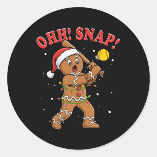 Snap Christmas Santa Gingerbread Playing Softll Pl Classic Round Sticker