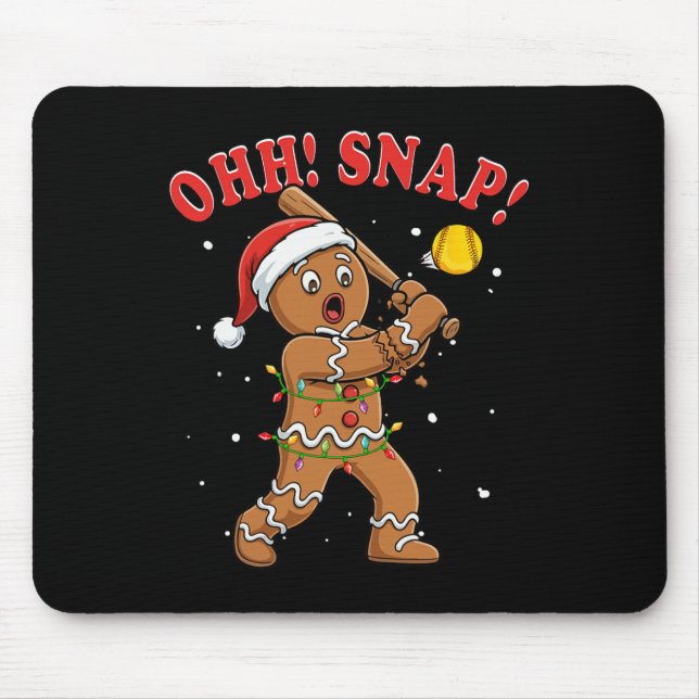 Snap Christmas Santa Gingerbread Playing Softll Pl Mouse Pad (Front)