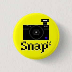 Snap! Compact Digital Camera Pixel Art 3 Cm Round Badge