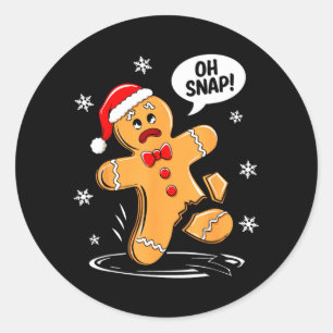 Snap Gingerbread Man Shirt Kids Men Women Costume Classic Round Sticker