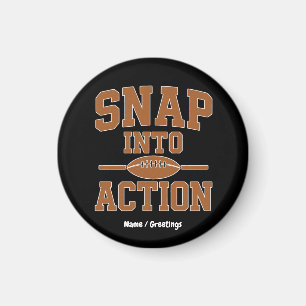 Snap Into Action Retro Football Game Day Design Magnet