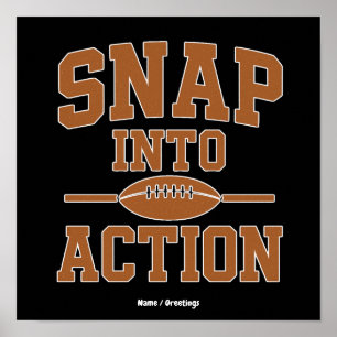 Snap Into Action Retro Football Game Day Design Poster