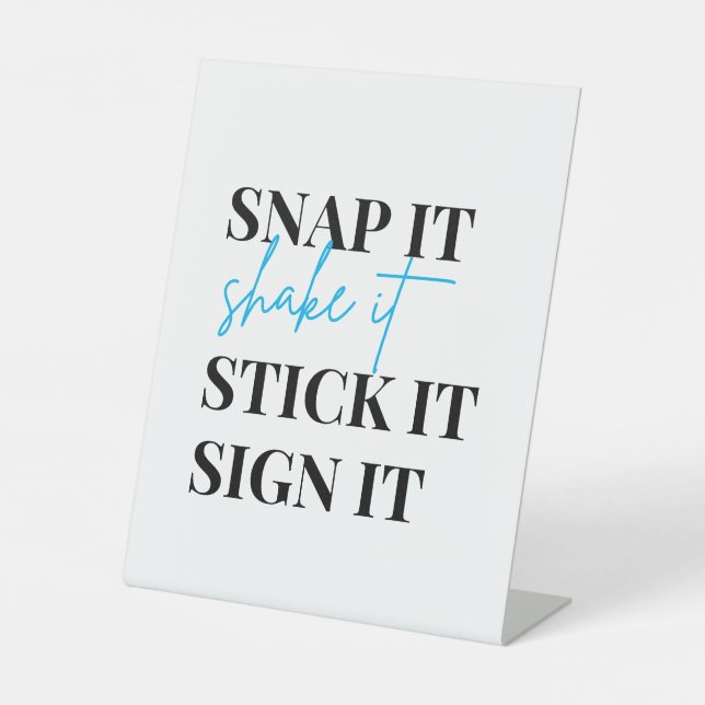 Snap It Shake It Stick It Sign It| Photo Guestbook (Front)