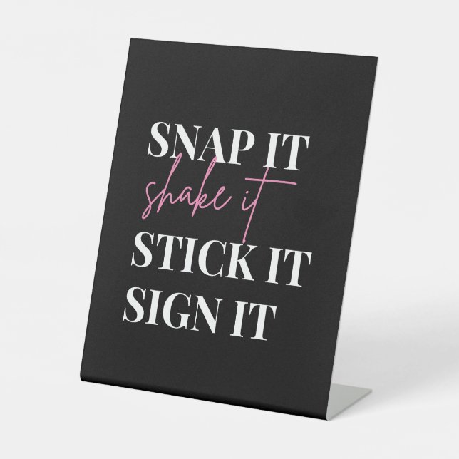Snap It Shake It Stick It Sign It| Photo Guestbook (Front)