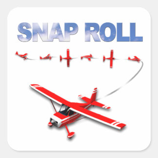 Snap Roll Aerobatic manoeuvre with Red Aeroplane Square Sticker