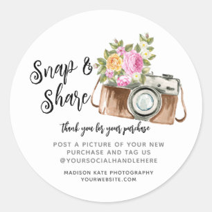Snap & Share Camera Business Round Sticker