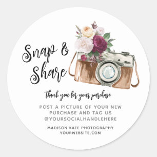 Snap & Share Camera Business Round Sticker