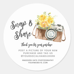 Snap & Share Camera Business Round Sticker
