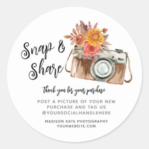 Snap & Share Camera Business Round Sticker
