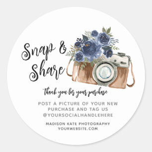 Snap & Share Camera Business Round Sticker