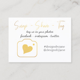 Snap Share Tag Small Business Order Insert Card