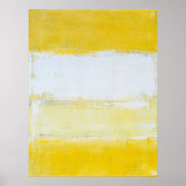 'Snap Shot' Grey and Yellow Abstract Art Poster (Front)