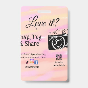 snap tag share media camera add socials love it. A ID Badge