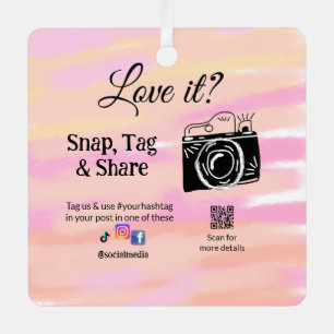 snap tag share media camera add socials love it. A Metal Tree Decoration