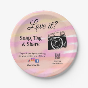snap tag share media camera add socials love it. A Paper Plate