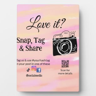 snap tag share media camera add socials love it. A Plaque
