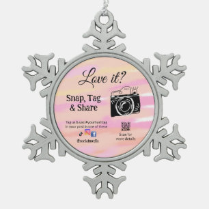 snap tag share media camera add socials love it. A Snowflake Pewter Christmas Ornament