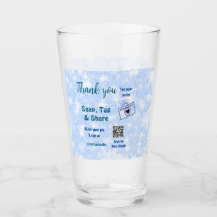 Snap tag share social media q r code glitter blue glass