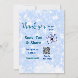 Snap tag share social media q r code glitter blue invitation