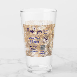 Snap tag share social media q r code glitter gold glass