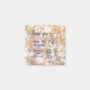 Snap tag share social media q r code glitter gold post-it notes