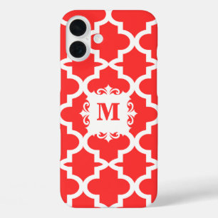 Snapdragon Coral Moroccan Tile Personalised iPhone iPhone 16 Plus Case