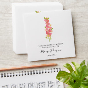 Snapdragon Memorial Funeral Seed Envelope