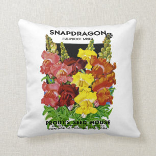 Snapdragon Vintage Seed Packet Cushion