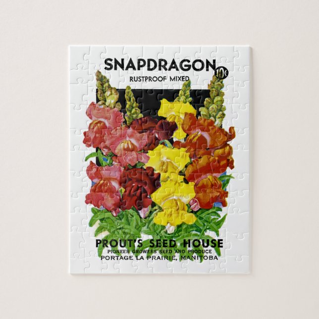 Snapdragon Vintage Seed Packet Jigsaw Puzzle (Vertical)
