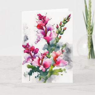 Snapdragon - Watercolor flowers Card