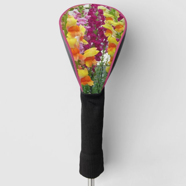 Snapdragons Colourful Floral Golf Head Cover (Front)