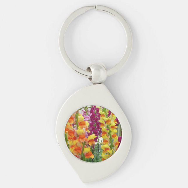 Snapdragons Colourful Floral Key Ring (Front)