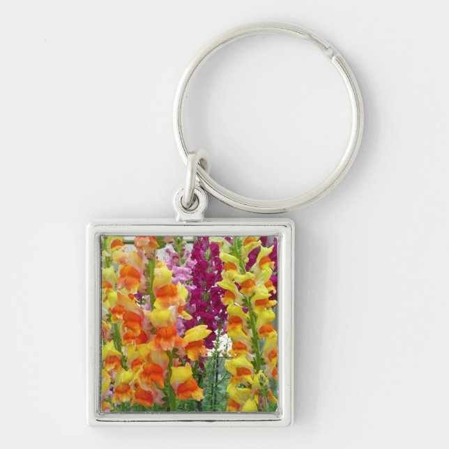 Snapdragons Colourful Floral Key Ring (Front)