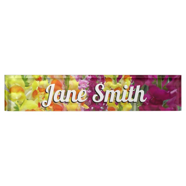 Snapdragons Colourful Floral Nameplate (Front)