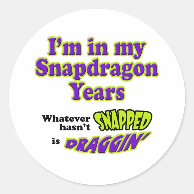 SnapdragonYears Classic Round Sticker (Front)