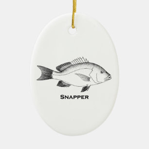 Snapper Fish Ceramic Tree Decoration