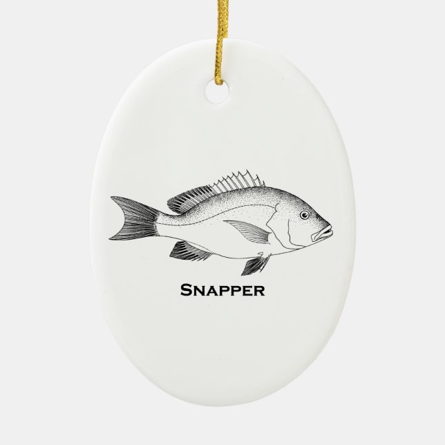 Snapper Fish Ceramic Tree Decoration (Front)