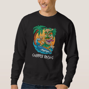Snapper Rocks Australia Palm Tree Surfing Beach Va Sweatshirt