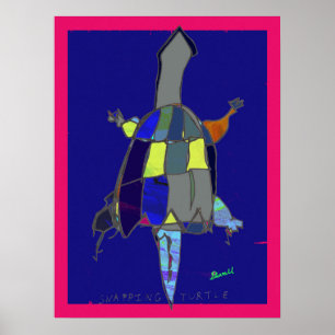 Snapping Turtle Art Poster 18 x 24