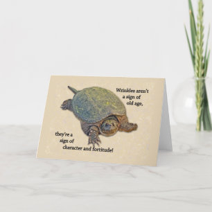 Snapping Turtle Wrinkled Old Age Wisdom Card