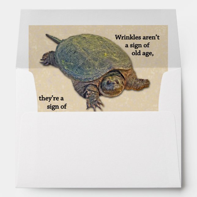Snapping Turtle Wrinkled Old Age Wisdom Envelopes (Back (Bottom))