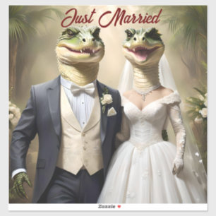 "Snapping Up Love: A Crocodilian Wedding Affair"