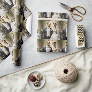 "Snapping Up Love: A Crocodilian Wedding Affair" Wrapping Paper