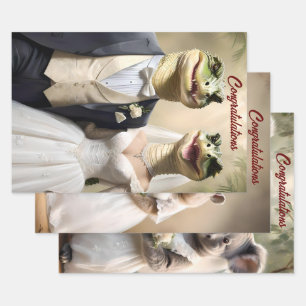 "Snapping Up Love: A Crocodilian Wedding Affair" Wrapping Paper Sheet