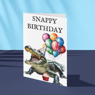 Snappy Birthday Alligator Funny Crocodile  Card