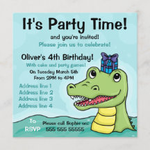 Snappy Birthday Crocodile Birthday Invitation