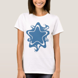 Snappy Blue BLUE STAR Statement Design T-Shirt